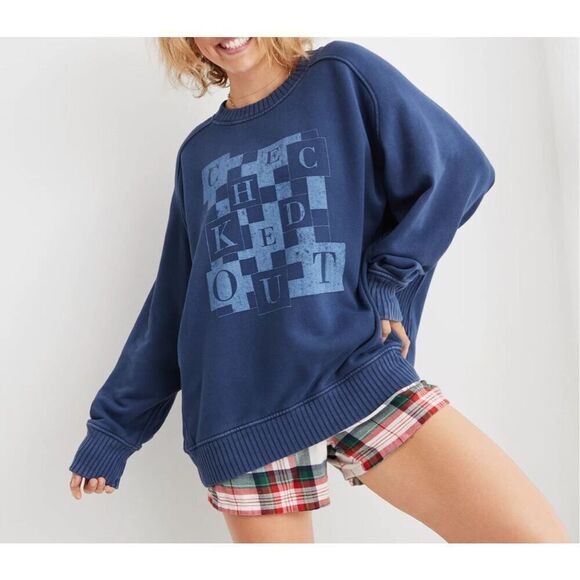 Aerie Down-To-Earth Crew Sweatshirt relaxed fit size XS - Picture 1 of 9